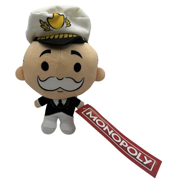 Mr. Monopoly Man 8” Uncle Pennybags Captain Sailor Big Head Plush Hasbro Toy NWT - Picture 1 of 2